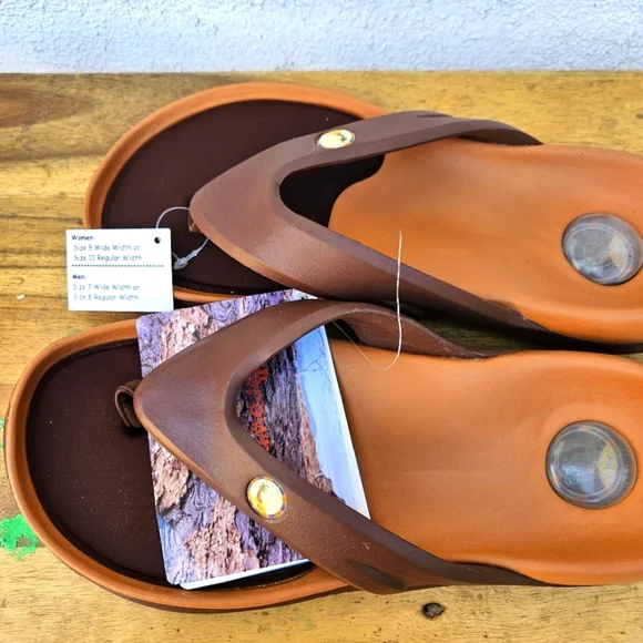 Hawaiian Jellys Ultra Comfort A'a Brown Lava Unisex  Men's 8 - Picture 10 of 16